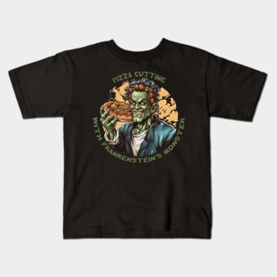 Frankenstein's Monster as Pizza Chef Kids T-Shirt